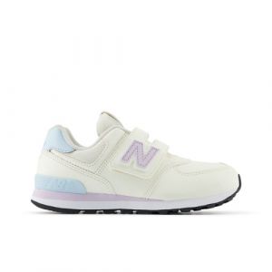 New Balance Kinder 574 HOOK & LOOP in Weiß/Violett