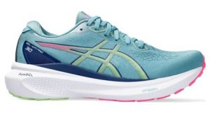 asics gel kayano 30 laufschuhe blau grun rosa damen