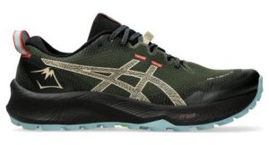 asics gel trabuco 12 khaki schwarz blau trailrunning schuhe fur manner