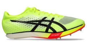 asics metaspeed md paris gelb rot unisex leichtathletikschuh