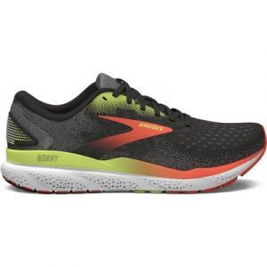 Brooks Ghost 16 BLACK/MANDARIN RED/GREEN Laufschuh