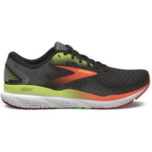 Brooks Ghost 16 BLACK/MANDARIN RED/GREEN Laufschuh