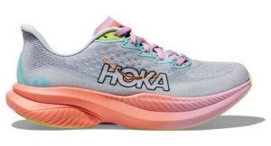 hoka one one mach 6 blau rosa damen laufschuhe