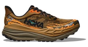 hoka stinson 7 trailrunning schuhe braun orange herren