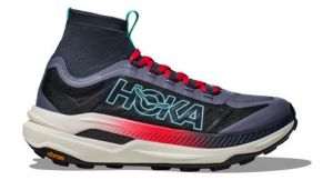 hoka tecton x 3 trailrunning schuhe blau rot damen