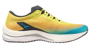 mizuno wave rebellion flash laufschuh blau gelb