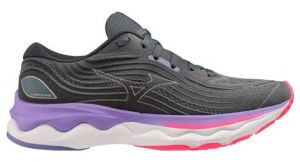 mizuno damen wave skyrise 4 laufschuh grau violett  amp 1  mizuno damen wave skyrise 4 laufschuh grau violett