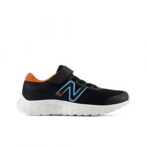 New Balance Kinder 520v8 Bungee Lace in Schwarz/Blau/Orange