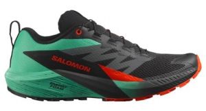 salomon sense ride 5  strong trailrunning schuhe  strong schwarz grun rot