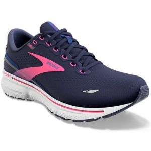 Brooks Ghost 15 - Damen Straßenlaufschuhe - Medium-Breite - Peacoat/Blue/Pink Laufschuh