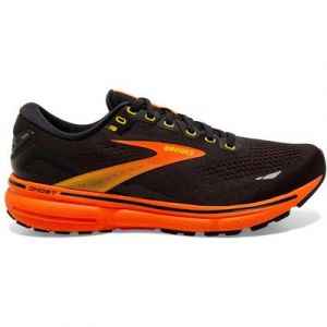 Brooks Ghost 15 - Herren Straßenlaufschuh - Medium-Breite - Black/Yellow/Red Laufschuh