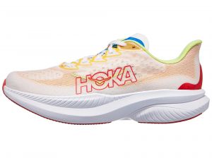 HOKA Mach 6 Herren Laufschuh Weiß/Solar Flare