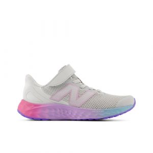 New Balance Kinder Fresh Foam Arishi v4 Bungee Lace with Top Strap in Grau/Rosa/Violett