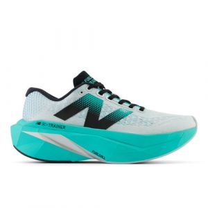 New Balance Damen FuelCell SuperComp Trainer v3 in Weiß/Grün/Grau/Blau, Synthetic, Größe 38