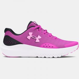 Grade School Under Armour Surge 4 Laufschuhe für Mädchen Vivid Magenta / Schwarz / Stellar Rosa 40