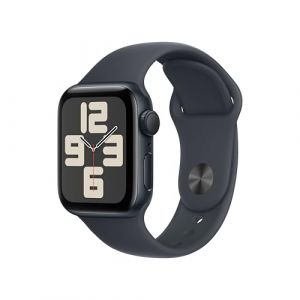 Apple Watch SE (2. Generation) GPS 40 mm Smartwatch mit Aluminiumgehäuse in Mitternacht und Sportarmband in Mitternacht (S/M). Fitness und Schlaftracker