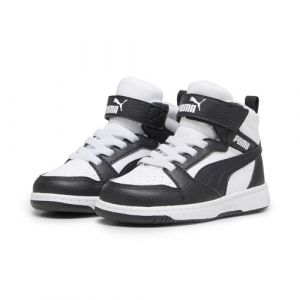 PUMA Kinder Rebound V6 Mid Sneakers 27White Black Shadow Gray