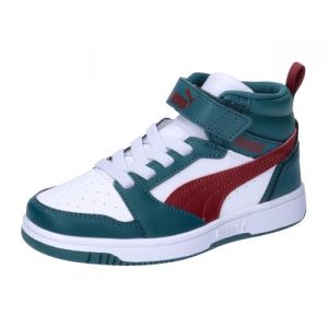 PUMA Kinder Sneaker Rebound V6 Mid AC+ PS 393832 Cold Green-Alpine Snow-Red 31