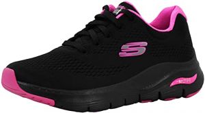 Skechers Women's Arch Fit-Sunny Outlook Sneaker Black/Hot Pink 9.5 M US