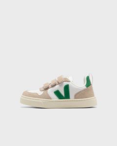 Veja Small V-10 CHROMEFREE LEATHER EXTRA-WHITE_EMERAUDE  Sneakers green|white in Größe:23