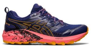 asics gel trabuco terra trail running schuh blau rosa damen