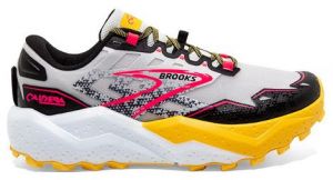 brooks caldera 7 trailrunning schuhe grau gelb rosa damen