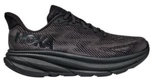 hoka clifton 9 wide running schuh schwarz