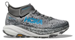 hoka speedgoat 6 mid gtx trailrunning schuhe grau blau damen