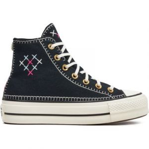 Sneakers aus Stoff Converse Chuck Taylor All Star Lift Crafted Stitching Platform A08731C Schwarz