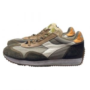 Diadora Heritage Herren Schuhe Equipe H Dirty Stone Wash Evo 174736 Braun aus Canvas und Wildleder Farbe Beige LederBeige Leder42 EU