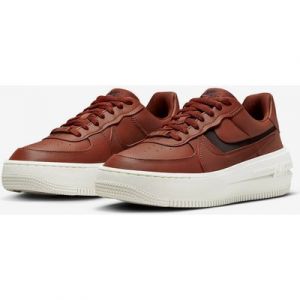 Nike Air Force 1 PLATFORM Mars Stone Brown Burgundy Sneaker wasserabweisend