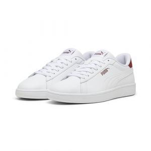 PUMA Erwachsene Smash 3.0 L Sneakers 40.5 White Intense Red