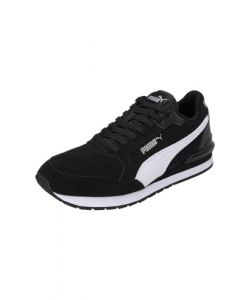 PUMA Erwachsene ST Runner v4 Suede Sneakers 47 Black White Silver Metallic ?Basic Sneakers Unisex Erwachsene