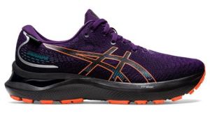 asics gel cumulus 24 gtx running schuhe violett orange damen