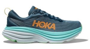 hoka bondi 8 large 2e blau orange herren laufschuhe