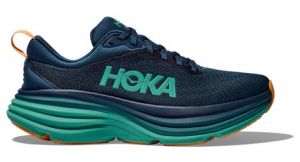 hoka bondi 8 running schuhe blau orange herren