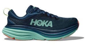 hoka bondi 8 running schuhe blau orange damen