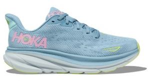 hoka one one clifton 9 laufschuhe blau rosa damen