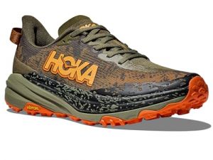 Hoka One One - Speedgoat 6-1147791D - Farbe: Olivgrün-Orangefarbig - Größe: 42 EU