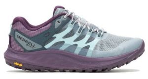 merrell antora 3 gore tex damen trailrunning schuhe grau violett