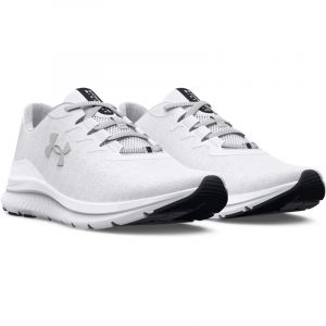 UNDER ARMOUR Charged Impulse 3 Knit Laufschuhe Damen 100 - white/white/metallic silver 40