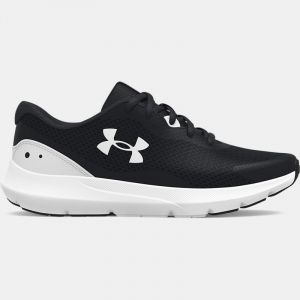 Grade School Under Armour Surge 3 Laufschuhe für Jungen Schwarz / Weiß / Weiß 35.5