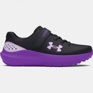 Pre-School Under Armour Surge 4 AC Laufschuhe für Mädchen Schwarz / Lavish / Salt Violett 31