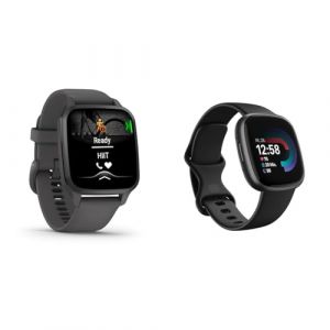 Garmin Venu Sq 2 - GPS-Fitness-Smartwatch mit 1 & Fitbit Versa 4 by Google ? Smartwatch Damen/Herren ? Fitness-Tracker mit integriertem GPS und Telefonfunktion