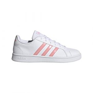 adidas Women's Grand Court Base Fashion Sneakers Cloud White/Glow Pink/Cloud White 9