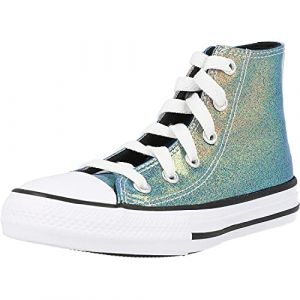 Converse Chuck Taylor All Star Hi Iridescent Glitter Weiß/Schwarz Synthetik Junior Sneaker Schuhe