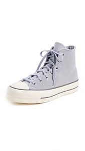 Converse Chuck Taylor All Star LIFT Platform Suede Sneaker grigia da Donna A03251C