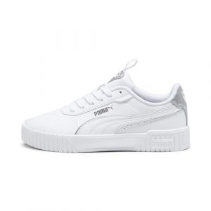 PUMA Damen Carina 2.0 Pop Up Metallics Sneakers 42 White Matte Silver Gray Metallic