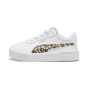 PUMA Mädchen Carina 2.0 Animal Update Sneakers Klein 24 White Putty Gold Beige