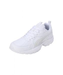 PUMA Erwachsene Milenio Tech Leather Sneakers 43 White Feather Gray